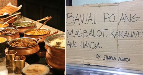 VIRAL: 'Bawal magbalot' sign at birthday party draws laughs.